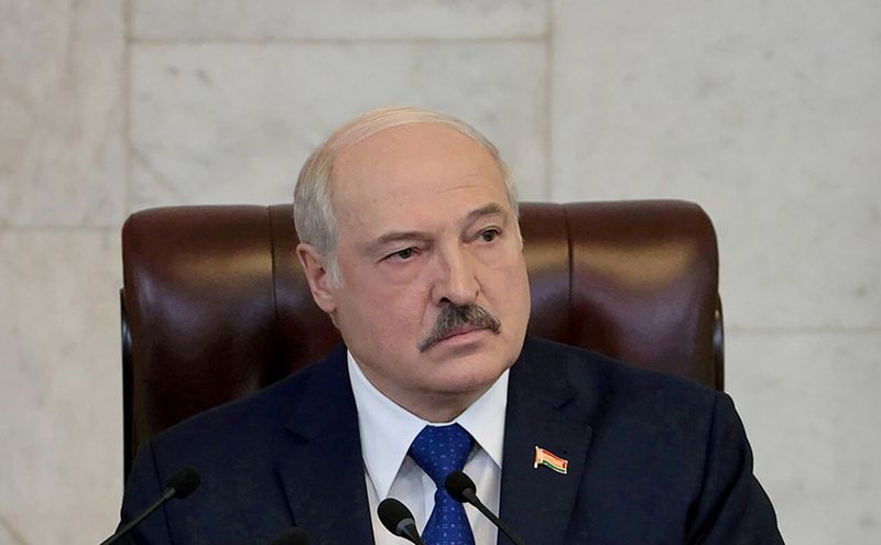 FILE PHOTO: elarusian President Alexander Lukashenko delivers a speech in