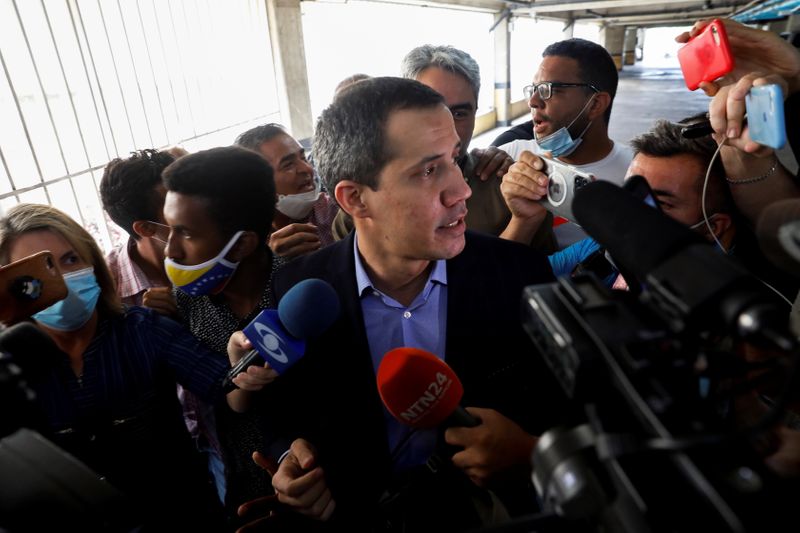FILE PHOTO: Venezuela’s opposition leader Juan Guaido speaks to the