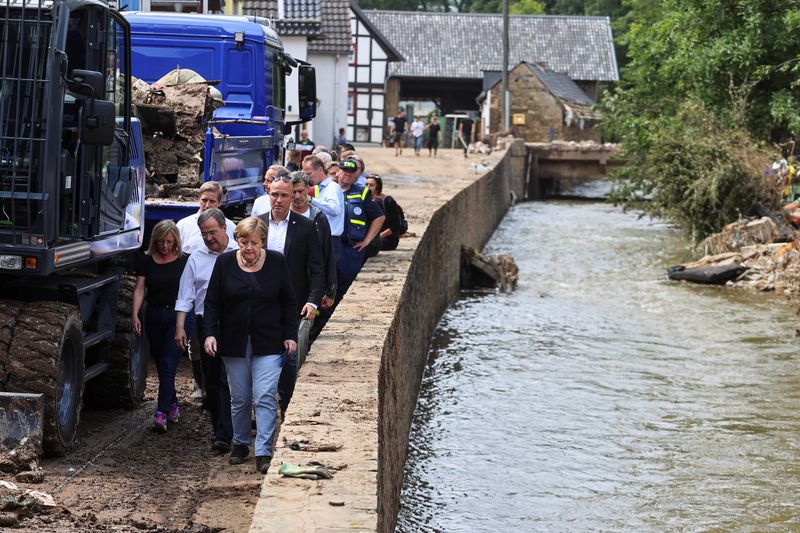 Germany’s Chancellor Merkel visits flood-stricken Bad Muenstereifel