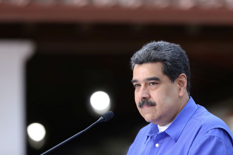 Venezuela’s President Nicolas Maduro speaks during an event with the