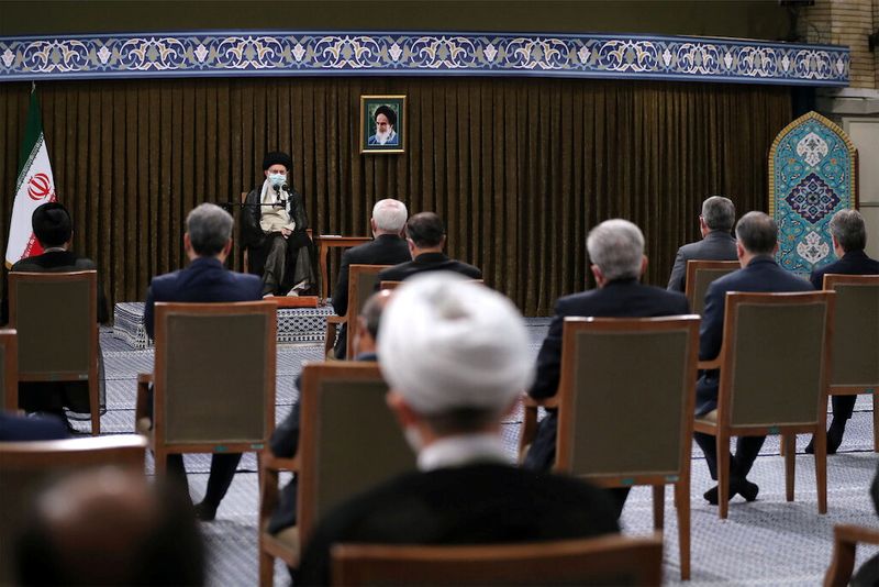 Iran’s Supreme Leader Ayatollah Ali Khamenei meets with Iranian President