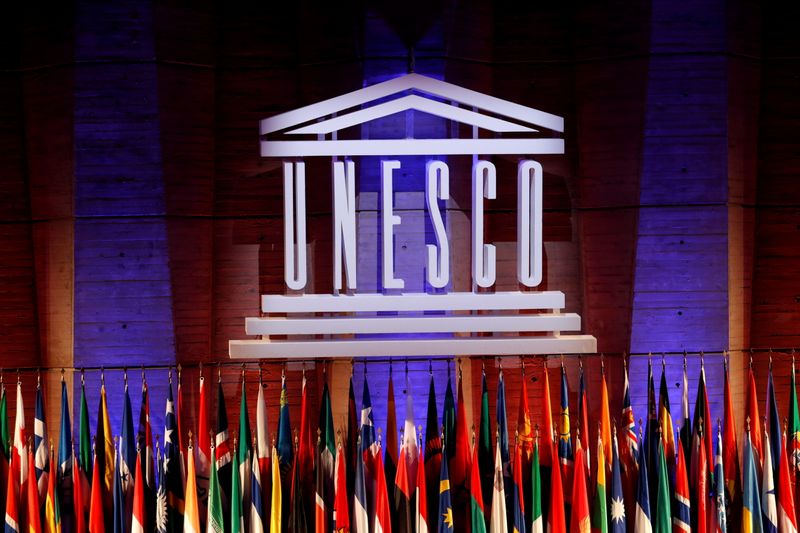 FILE PHOTO: The UNESCO logo is seen during the opening