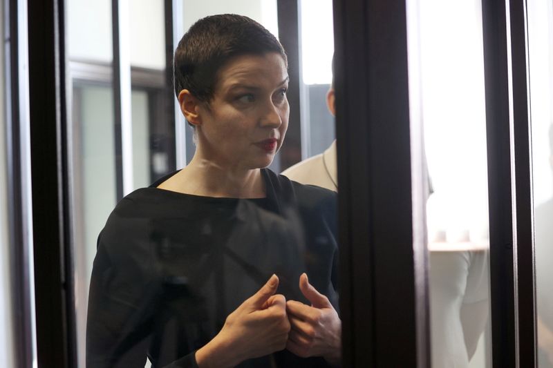 Belarusian opposition politician Maria Kolesnikova attends a court hearing in
