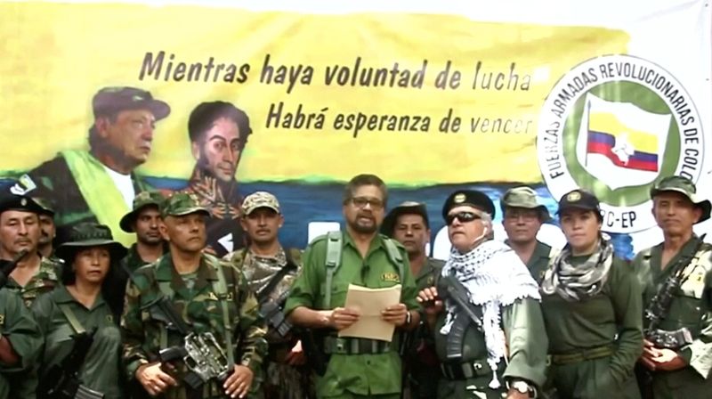 Former FARC Commander known by his alias Ivan Marquez reads
