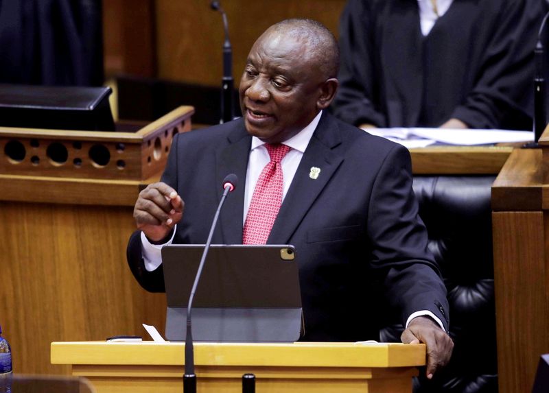 FILE PHOTO: President Cyril Ramaphosa delivers his State of the