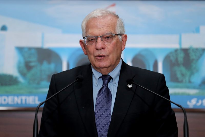 European Union foreign policy chief Borrell speaks at the presidential