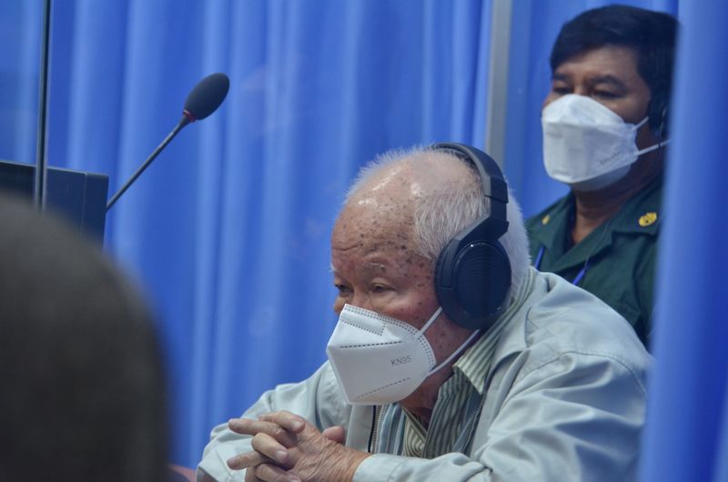 Former Khmer Rouge leader Khieu Samphan attends his appeal hearing
