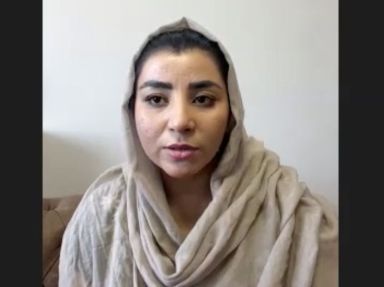 Farzana Kochai, a member of the Afghan Parliament, speaks during