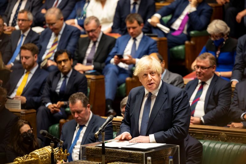 Britain’s Prime Minister Boris Johnson speaks during a debate on