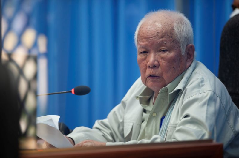 Former Khmer Rouge leader Khieu Samphan attend his appeal hearing
