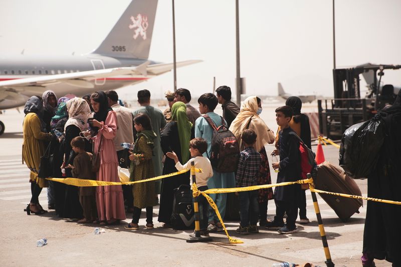 FILE PHOTO: Evacuation at Hamid Karzai International Airport