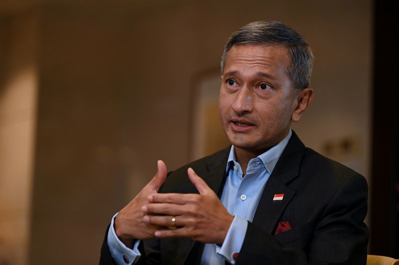 Singapore’s Foreign Minister Balakrishnan during an interview at the Ministry