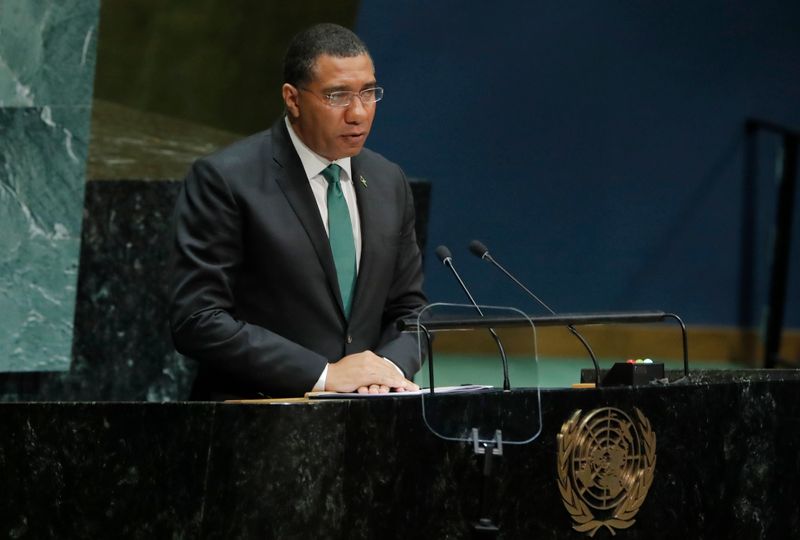 Prime Minister of Jamaica Andrew Holness addresses the 74th session