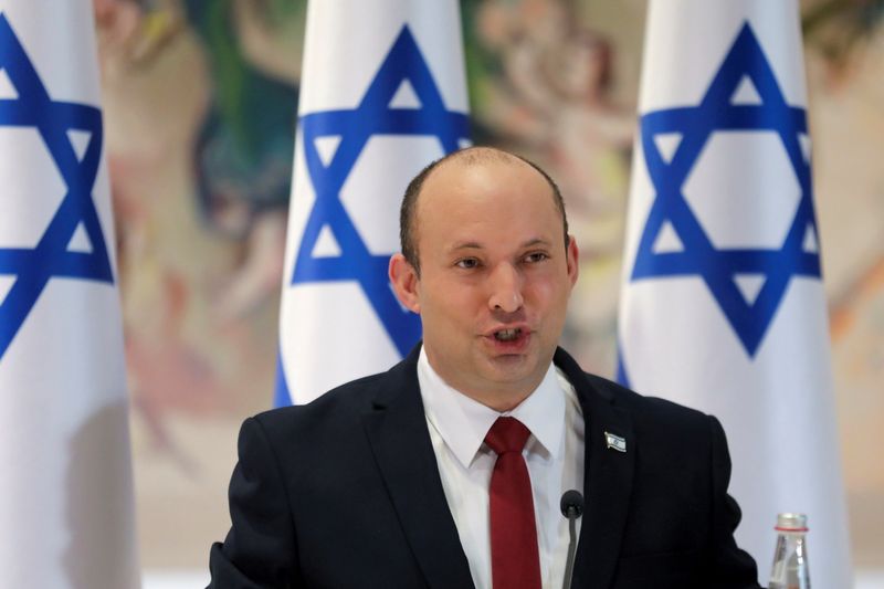 FILE PHOTO: Israeli Prime Minister Naftali Bennett chairs the weekly
