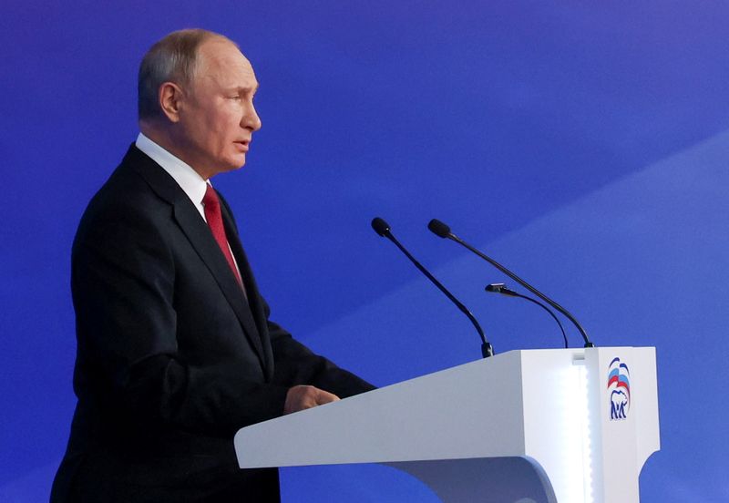 Russian President Putin attends a congress of the United Russia