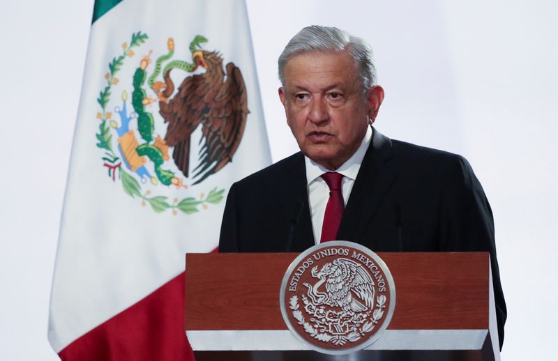 Mexico’s President Andres Manuel Lopez Obrador delivers his state of