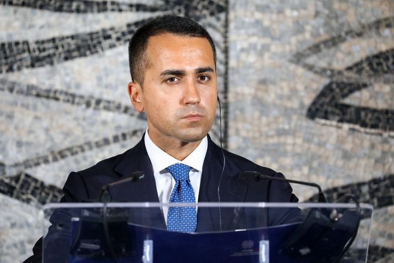 Italian Foreign Minister Luigi Di Maio attends a news conference