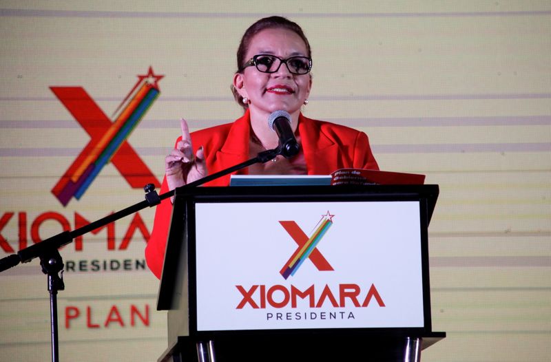 Xiomara Castro, presidential candidate for the opposition Libre Party, campaigns