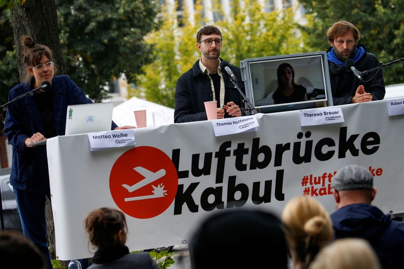 FILE PHOTO: German action group “Kabul Air Bridge” attends a