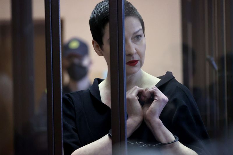 Belarusian opposition politician Maria Kolesnikova attends a court hearing in