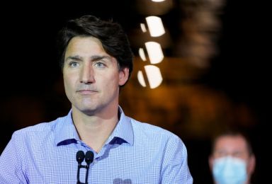 Canada’s Liberal Prime Minister Justin Trudeau campaigns in Welland