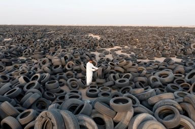 Kuwait starts to recycle world’s biggest tire graveyard