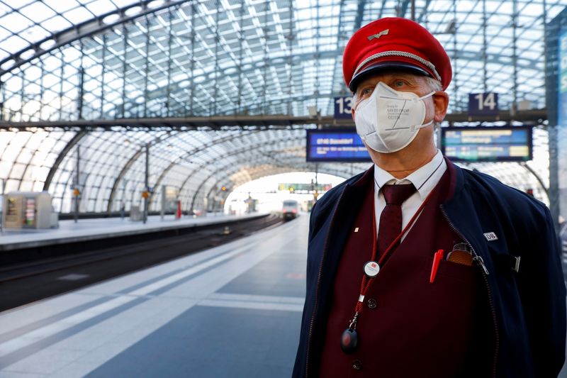 FILE PHOTO: German train drivers hold week-long strike in wage