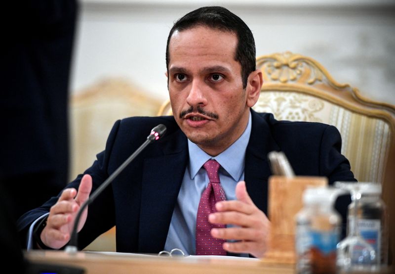 Qatari FM Sheikh Mohammed bin Abdulrahman Al-Thani attends talks with