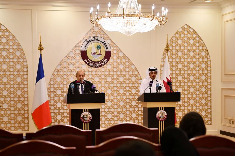French Foreign Minister and his Qatari counterpart hold joint news