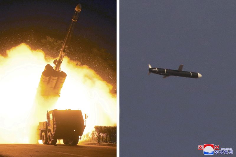 FILE PHOTO: North Korea test-fires long-range cruise missile