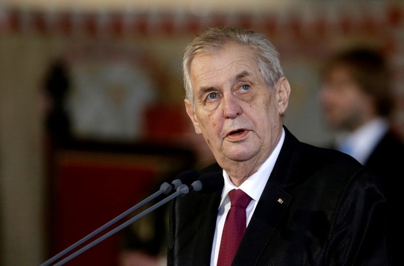FILE PHOTO: Re-elected Czech President Milos Zeman attends the inauguration