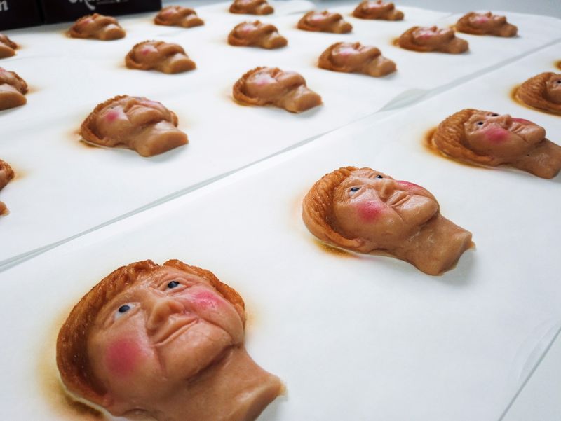 German confectioners produce Marzipan cookies depicting German Chancellor Merkel, ahead