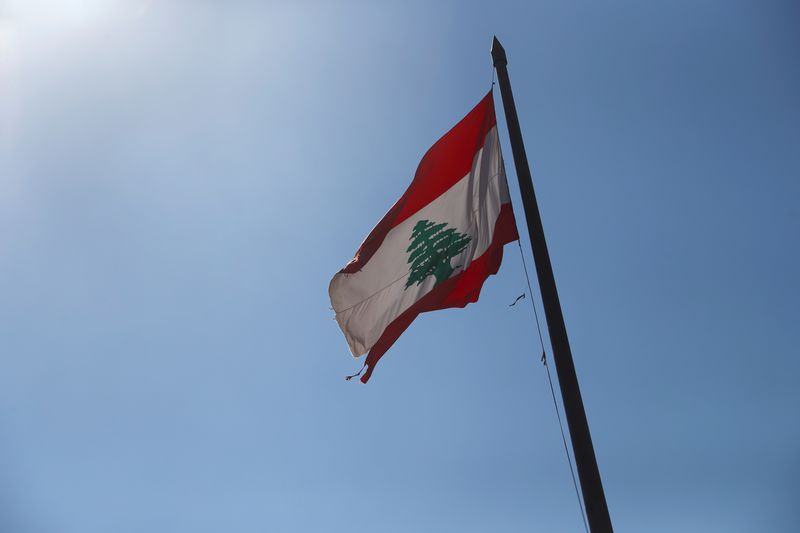 Lebanese national flag flutters in Beirut