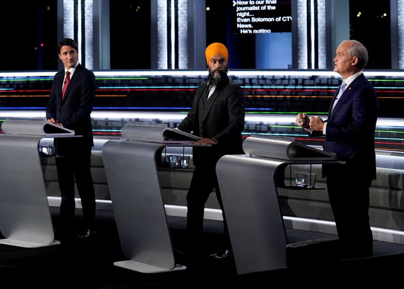 FILE PHOTO: Federal election leaders debate in Gatineau, Quebec, Canada
