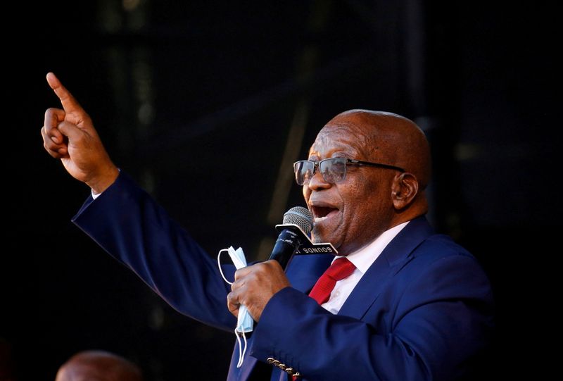 FILE PHOTO: South Africa’s former President Zuma appears at the