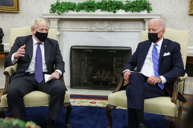 U.S. President Joe Biden meets with British Prime Minister Boris