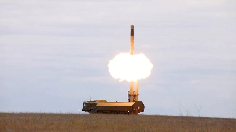 The Bastion coastal missile system launches a missile at a