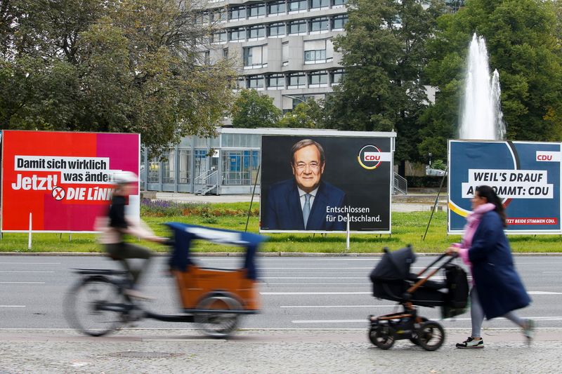 FILE PHOTO: Election campaign billboards in Berlin