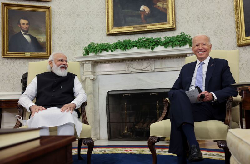 U.S. President Joe Biden meets with Indian Prime Minister Narendra