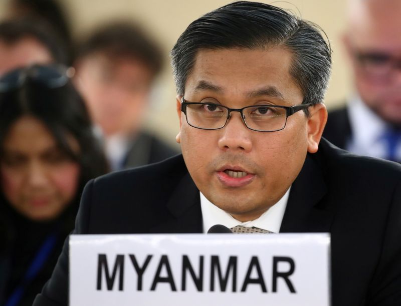 FILE PHOTO: Myanmar’s ambassador Tun addresses the Human Rights Council