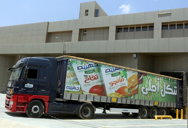 FILE PHOTO: A truck of Juhayna transports products of juice