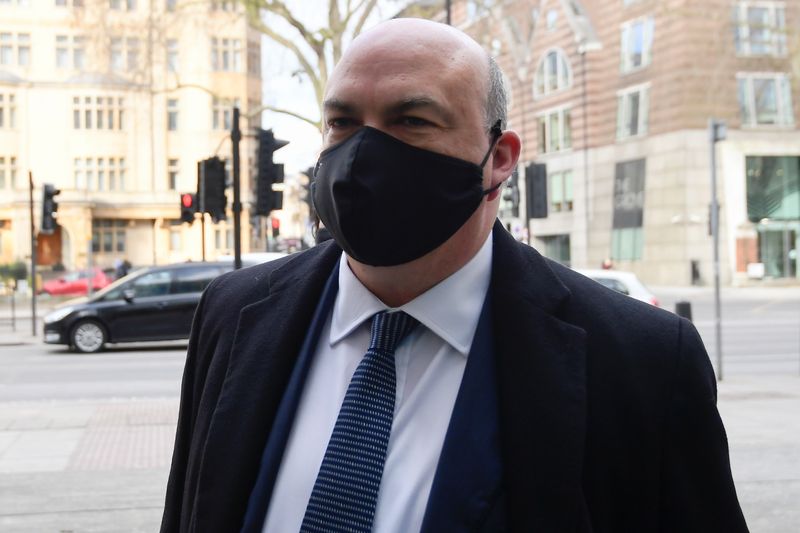 British entrepreneur Mike Lynch arrives at Westminster Magistrates Court in