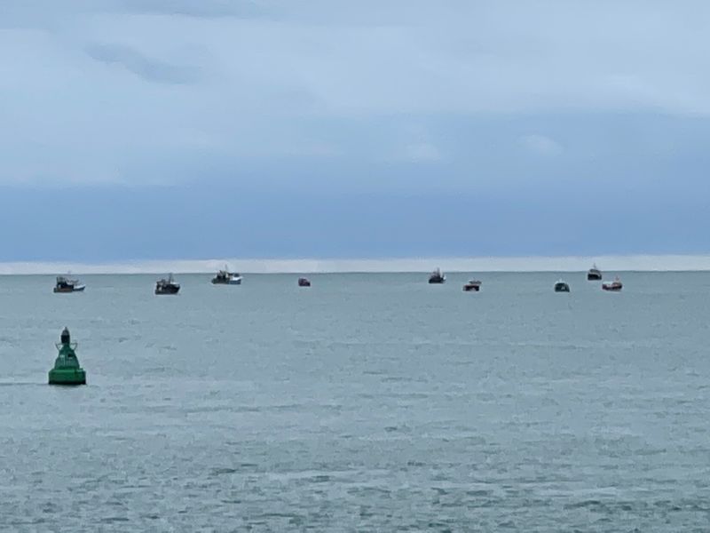 Boats are seen in the only channel that allows access