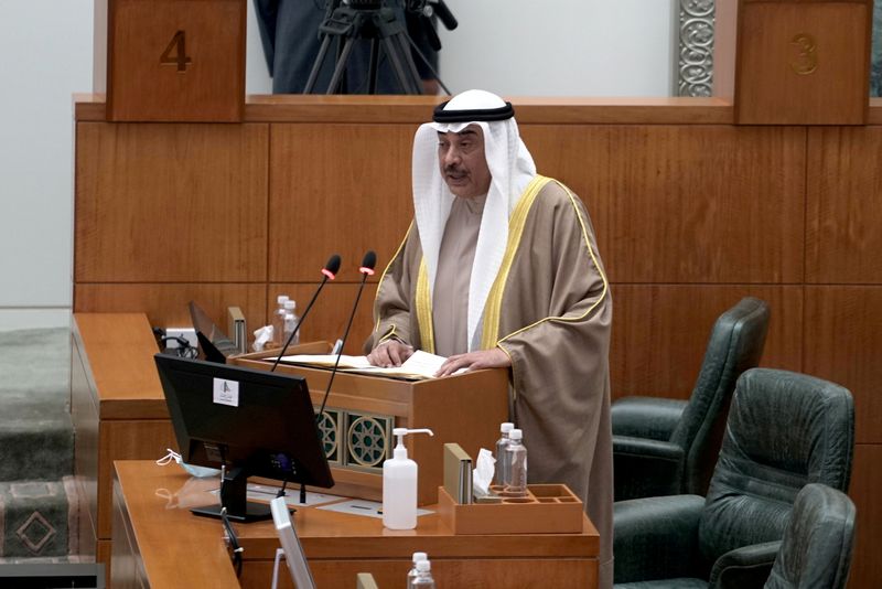 FILE PHOTO: Kuwait’s Prime Minister Sheikh Sabah al-Khalid al-Sabah speaks