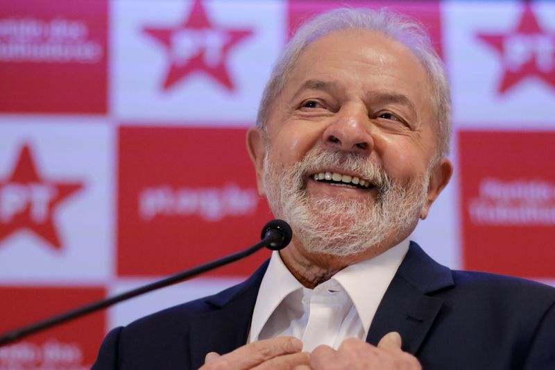 Former Brazilian President Luiz Inacio Lula da Silva speaks during