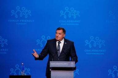 FILE PHOTO: Bosnian Serb leader Milorad Dodik is pictured at