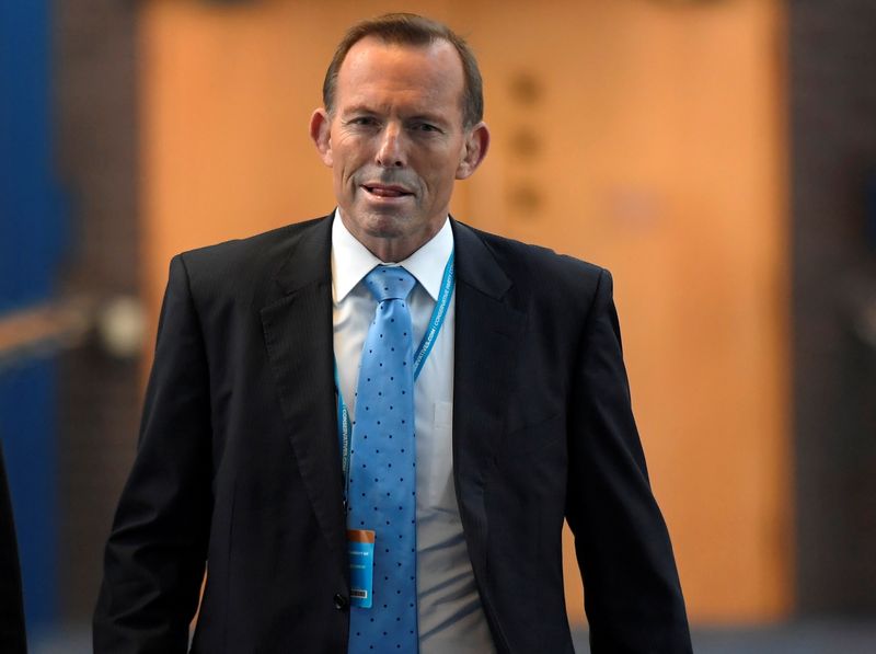 Australia’s former Prime Minister Tony Abbott attends Britain’s annual Conservative