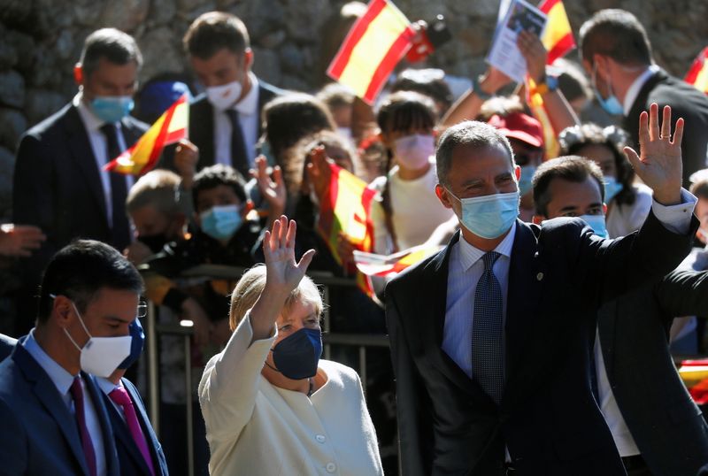 German Chancellor Angela Merkel visits Spain