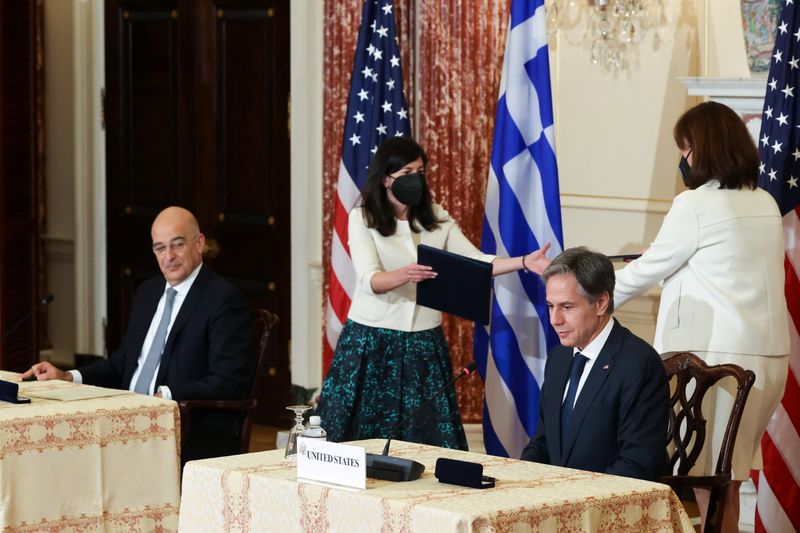 U.S. Secretary of State Blinken and Greece’s Foreign Minister Dendias