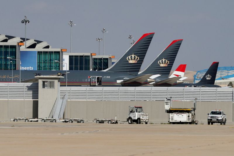 FILE PHOTO: Planes that belong to the Royal Jordanian Airlines
